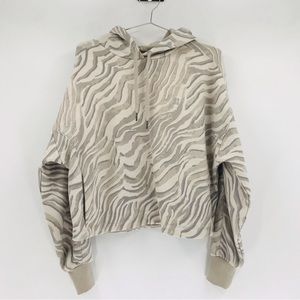 Sweaty Betty Zebra Print Hoodie - Cream and Gray
